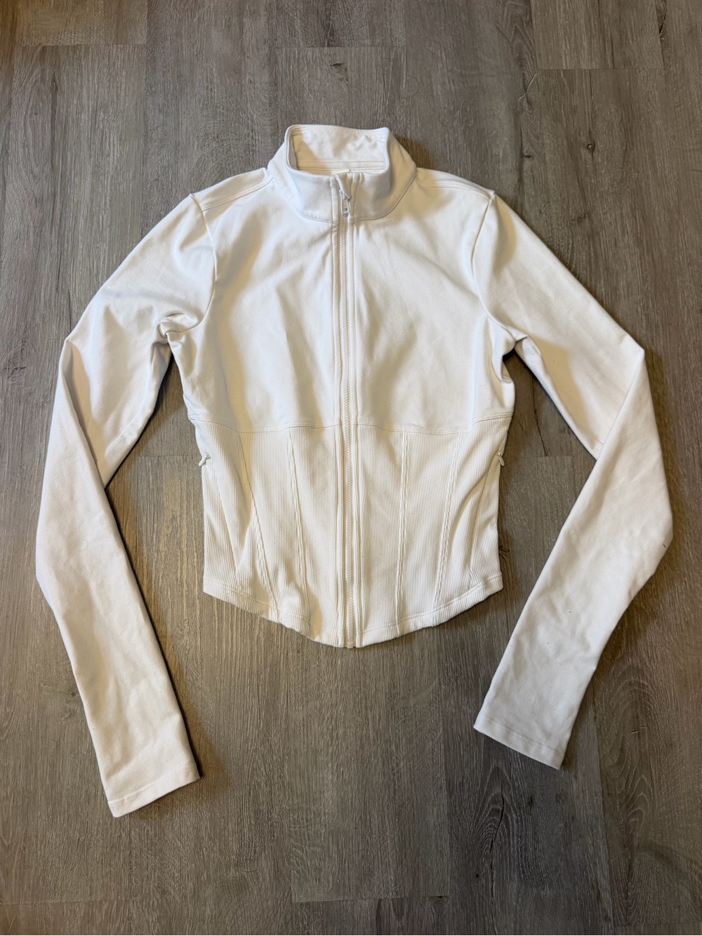 ALO Yoga Airbrush Corset Full Zip Jacket Sz S White